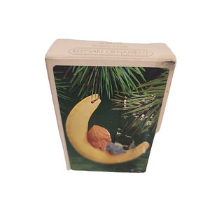 Hallmark Betsey Clark Vintage 1983 Ornament Baby Sleeping On Moon Christmas